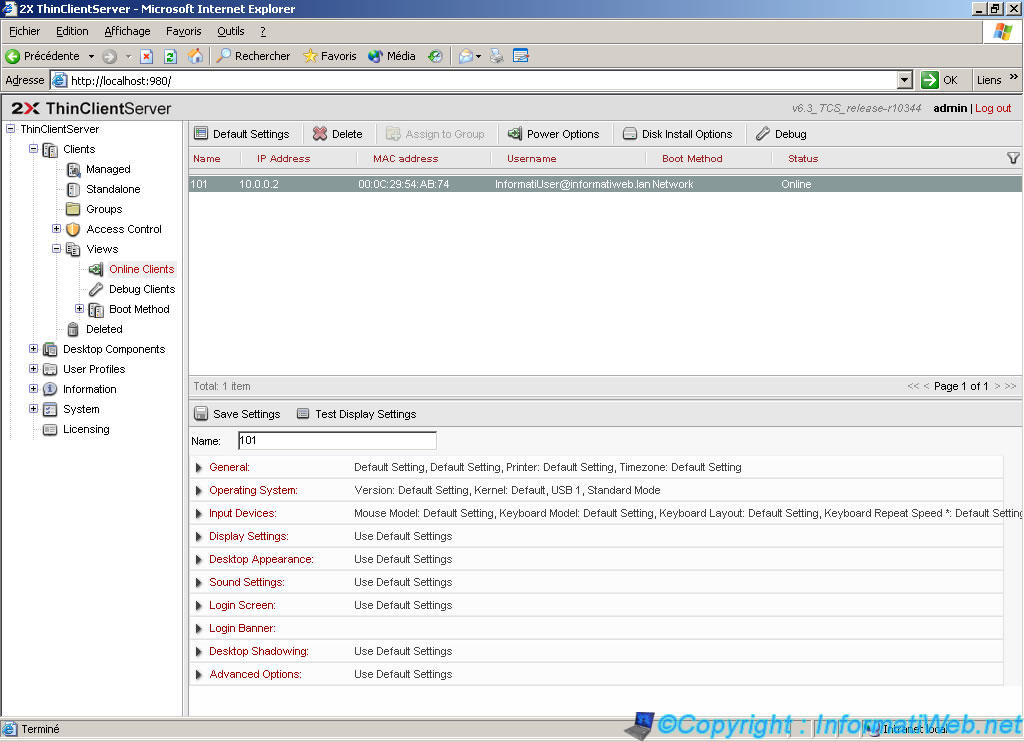 Terminal Server (TSE / thin clients) with 2X ThinClientServer